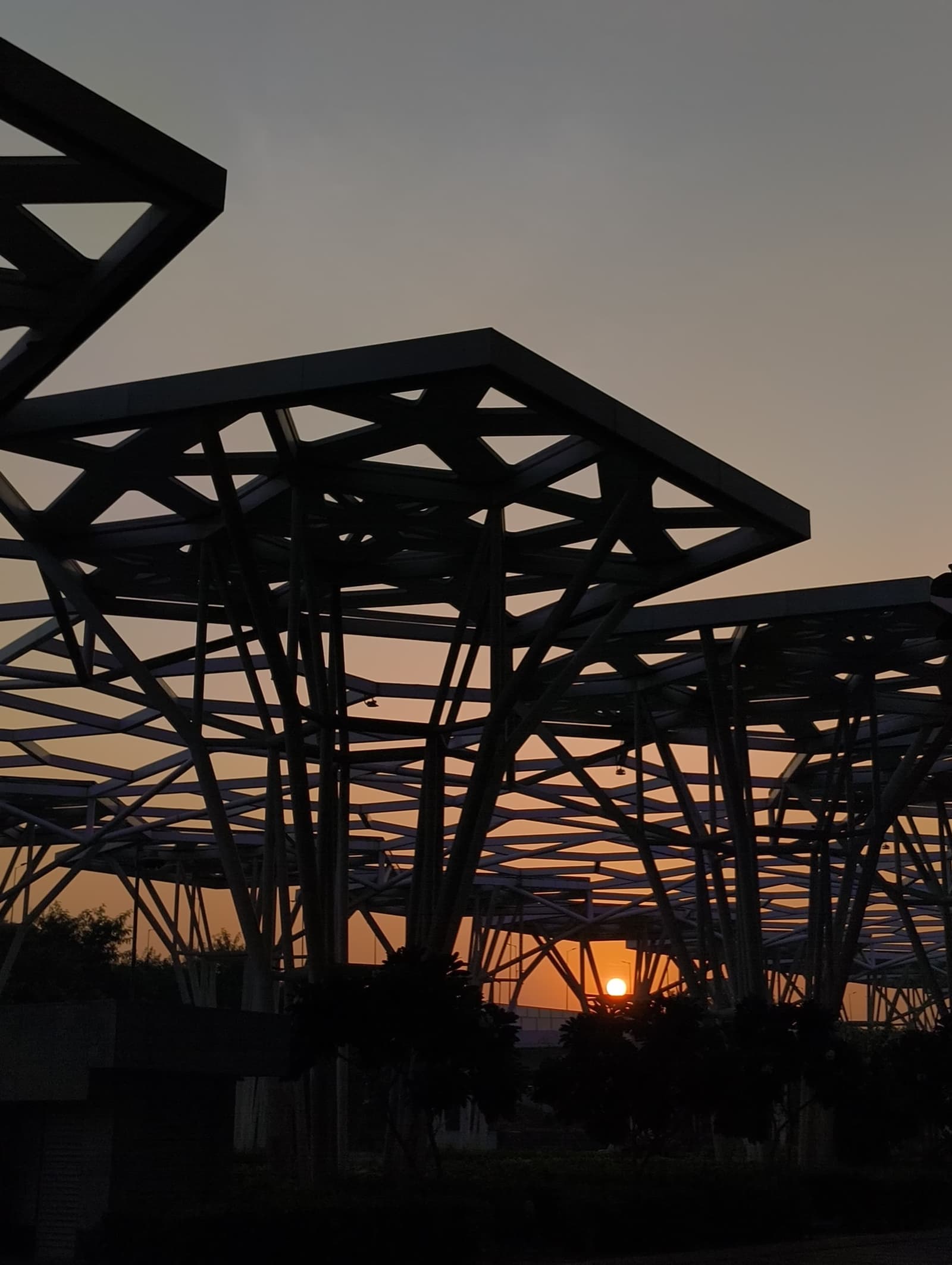 Sunrise over the venue
